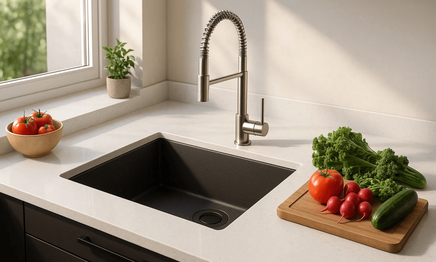 Modern Quartz Sink Design for Ahmedabad Kitchens 2025